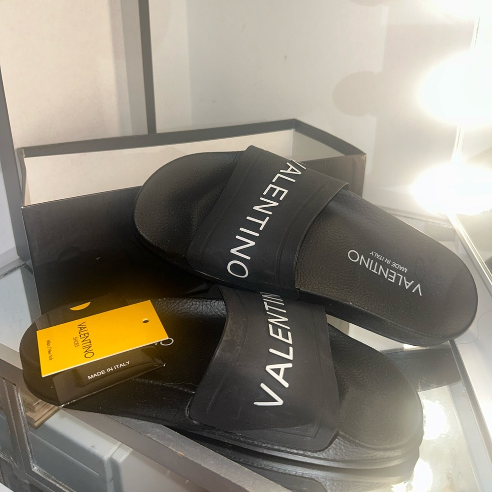 Valentino Black Slides